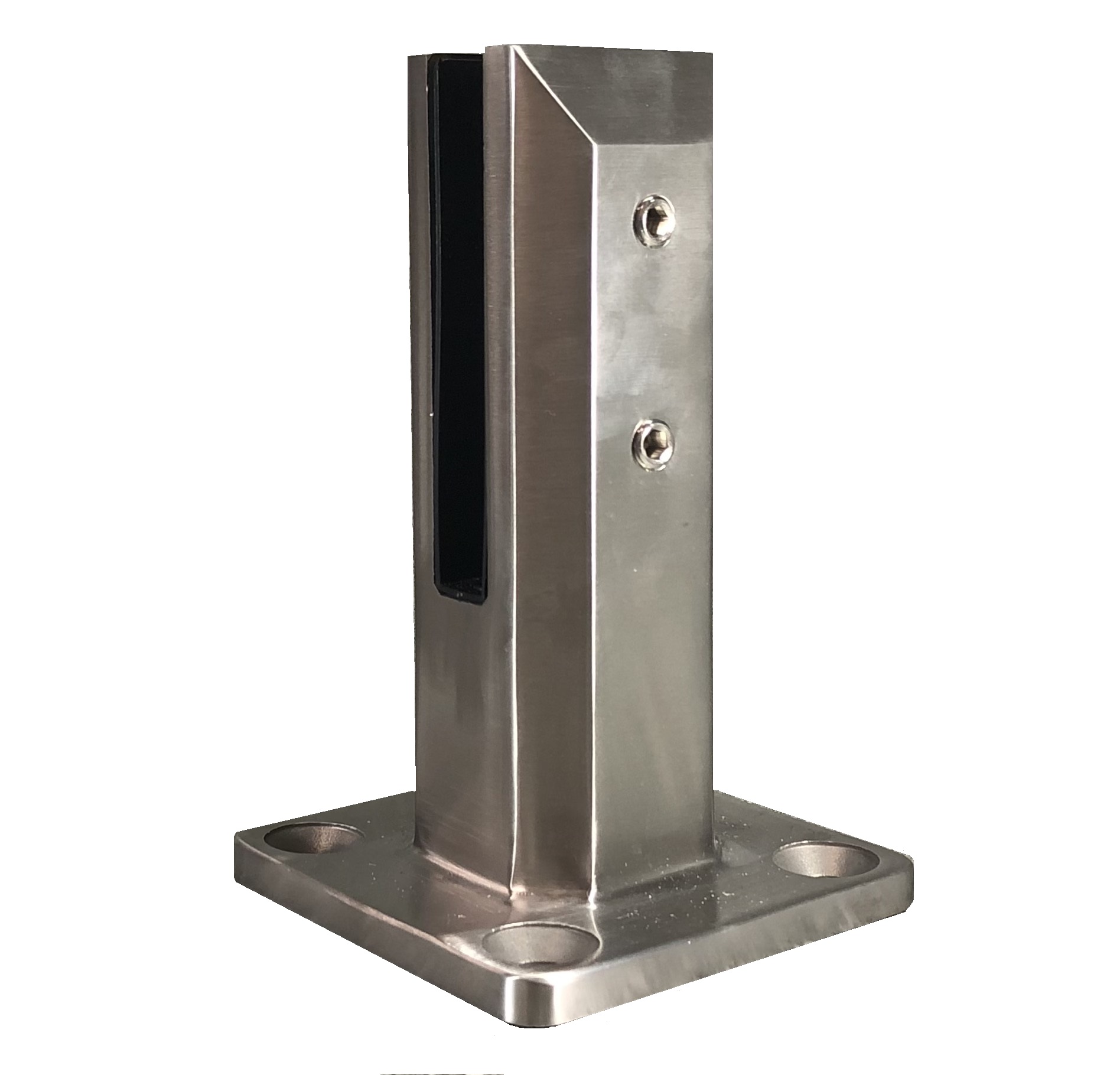 Duplex 2205 Stainless Steel 50mm Mini Post with Base (Pool & Balustrade Compliant) -Satin